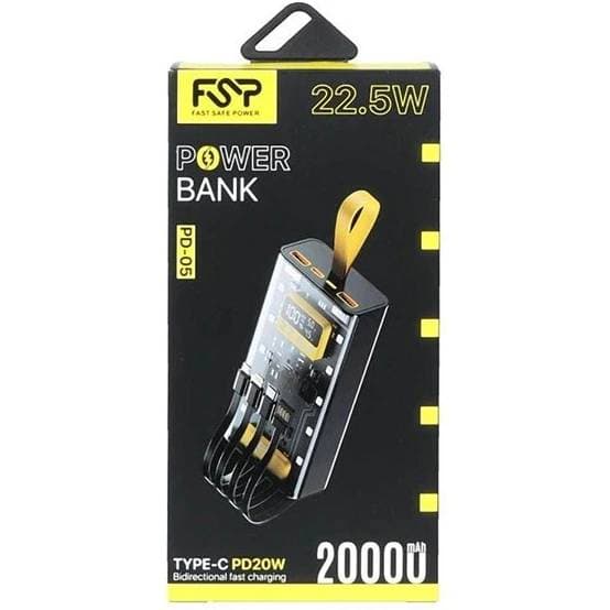 پاور بانک اف اس پی Fsp مدل PB-05 ظرفیت 30000 میلی آمپر ساعت 22.5 وات